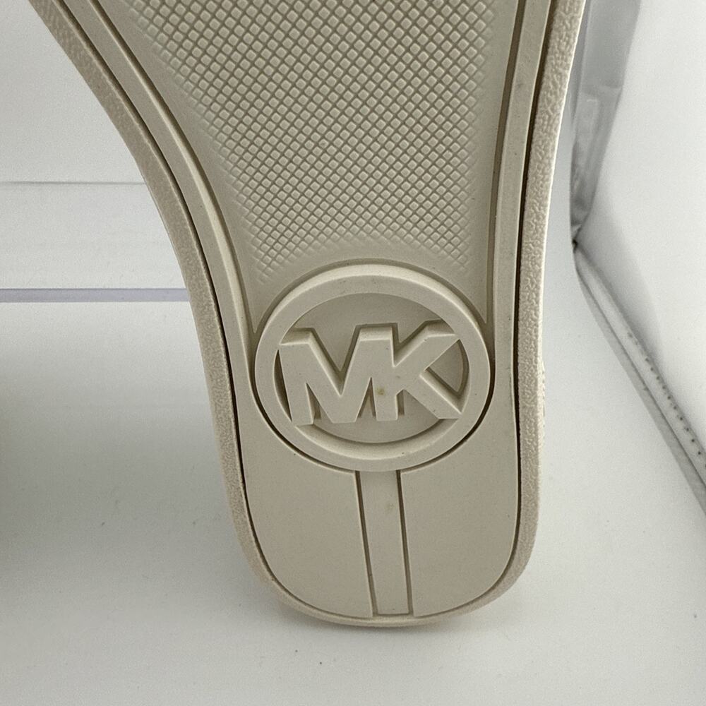 Michael Kors Frankie‎ Stripe White & Gold Leather Shoes Women Size 5 NWOB - Picture 9 of 11
